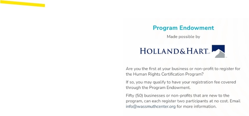 Human Rights Certification- Endowment (no charge)